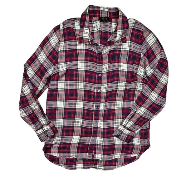 Lucky Brand Red Plaid Split Back Button Down Shirt - Picture 7 of 7